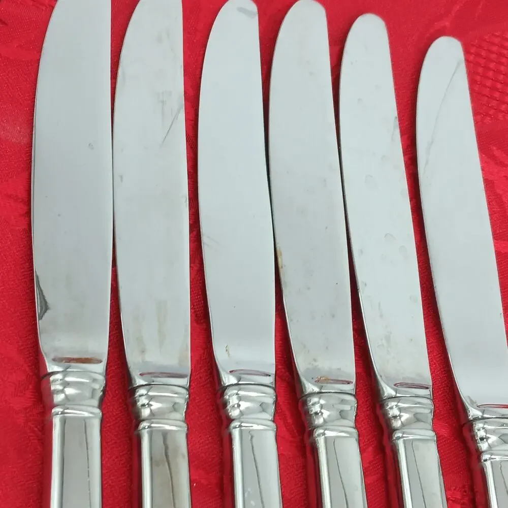 6X BK Lenox Eternal Stainless Flatware Butter Knife Knives Solid Handle